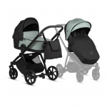 Carucior 2 in 1 Tutis Mio 3+ Sage 039 din piele, sezut reversibil, amortizoare duble, maner reglabil, accesorii incluse