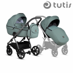 Carucior 2 in 1 Tutis Uno 5+ Menta 143 sezut reversibil, spatar reglabil, roti cu blocare, bara detasabila, accesorii incluse