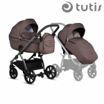 Carucior 2 in 1 Tutis Uno 5+ Cocoa 159 sezut reversibil, spatar reglabil, roti cu blocare, bara detasabila, accesorii incluse