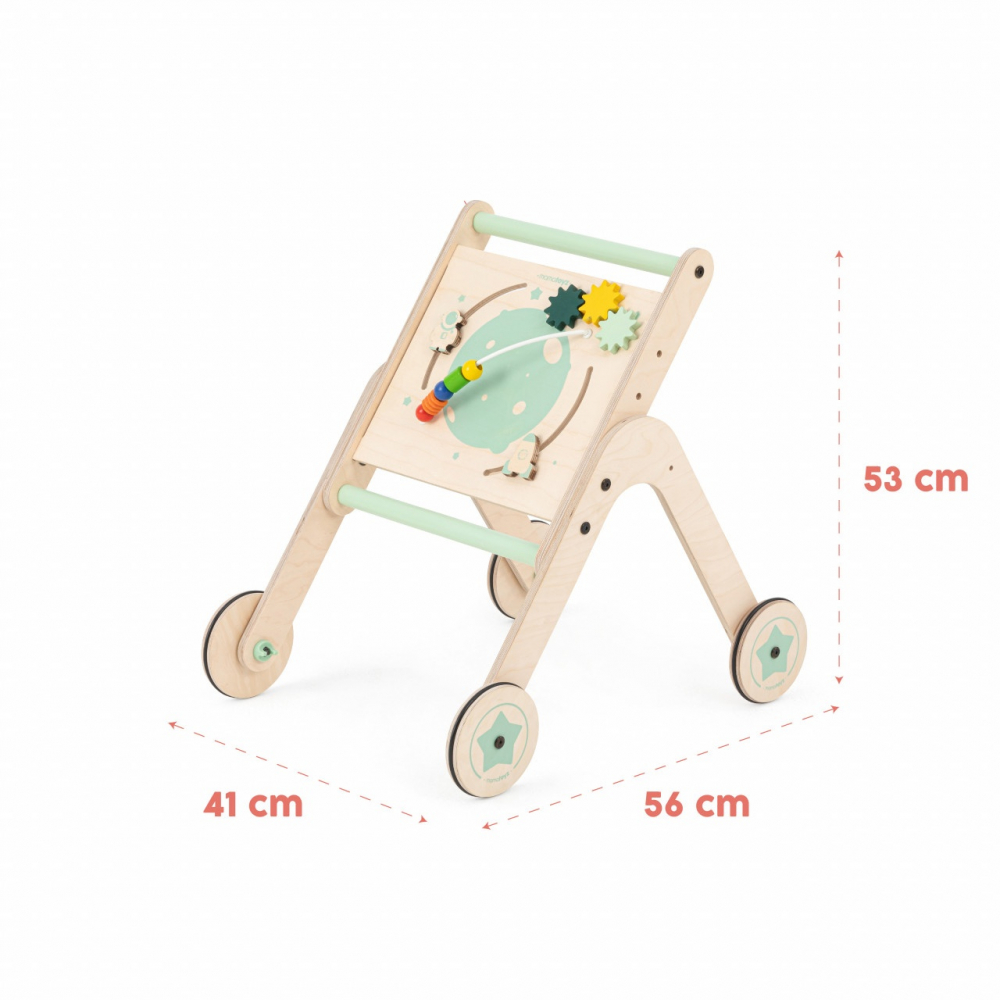 Antepremergator din lemn 4 in 1 MamaToyz cu masuta de activitati - 5