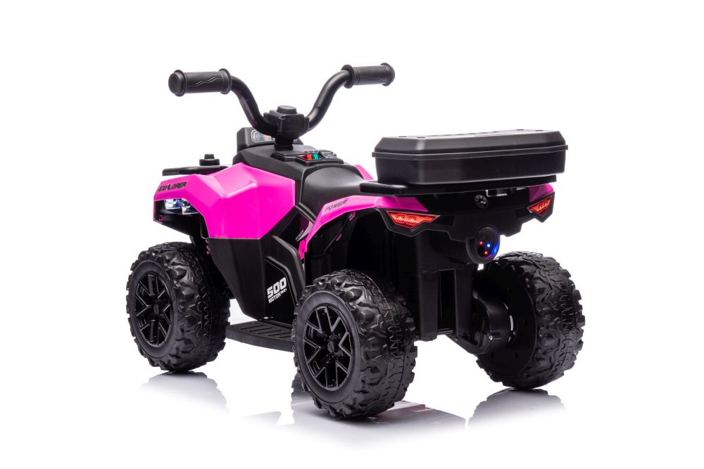 Atv electric pentru copii GTS1155 Pink, cu motor de 35W, baterie 6V4.5Ah, viteza maxima 1.5-2 kmh, cu faruri luminoase, roti din EVA, panou muzical integrat, Frana automata la eliberarea pedalei de acceleratie - 2