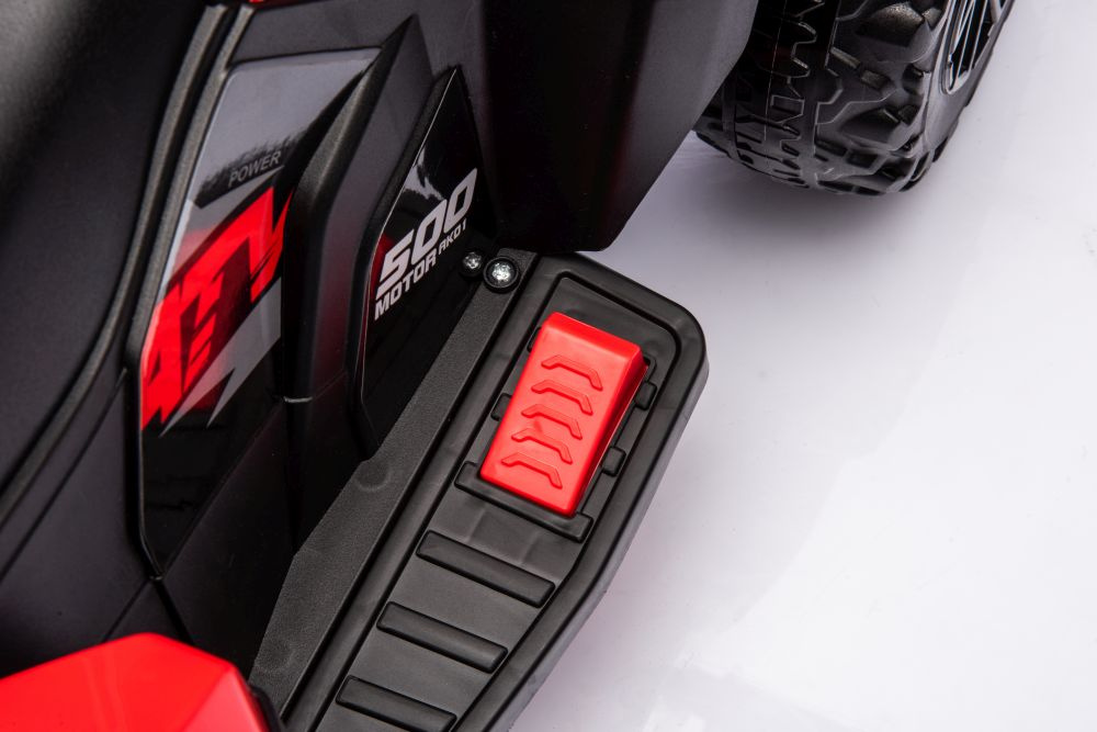 Atv electric pentru copii GTS1155 Red, cu motor de 35W, baterie 6V4.5Ah, viteza maxima 1.5-2 kmh, cu faruri luminoase, roti din EVA, panou muzical integrat, Frana automata la eliberarea pedalei de acceleratie
