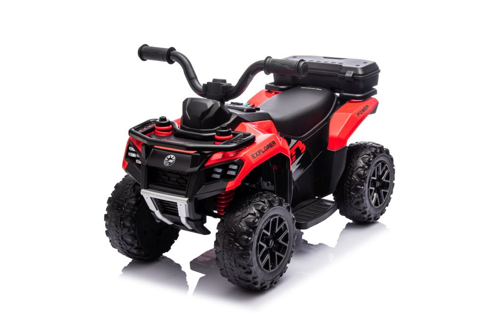 Atv electric pentru copii GTS1155 Red, cu motor de 35W, baterie 6V4.5Ah, viteza maxima 1.5-2 kmh, cu faruri luminoase, roti din EVA, panou muzical integrat, Frana automata la eliberarea pedalei de acceleratie - 1
