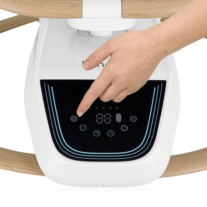 Balansoar si sezlong electric Lionelo Olivia Bej 2 in 1 cu leganare 3D, 5 moduri de balansare in mai multe directii, 13 melodii, scaun pivotant la 180 grade, reglabil, cu arcada jucarii - 3