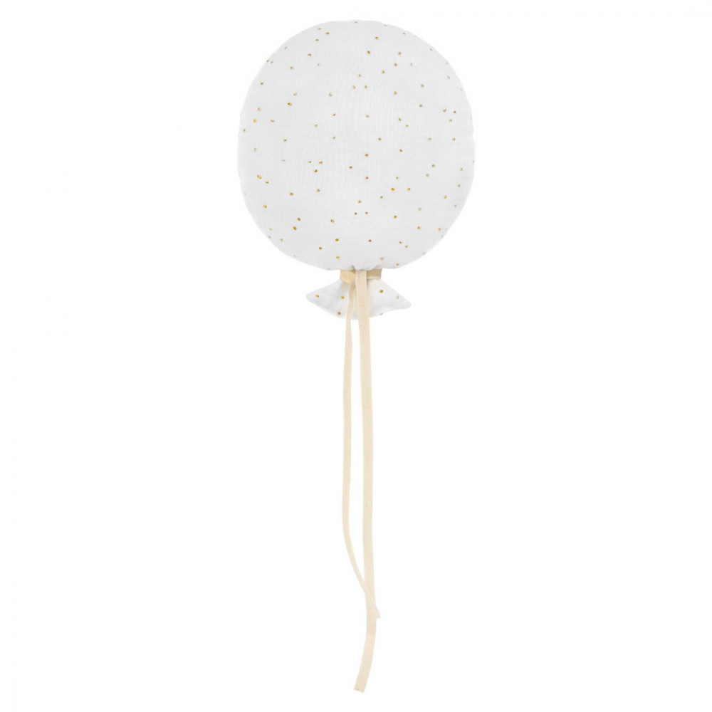 Balon Textil Muselina Golden Dots Handmade, Little Amy, Alb - 1