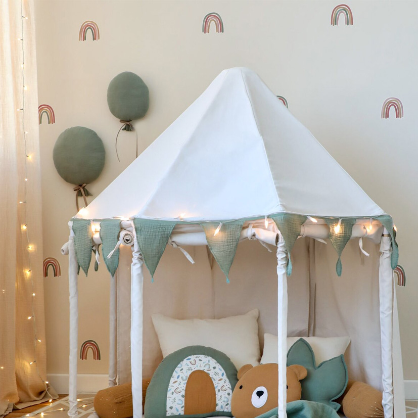 Balon Textil Muselina Handmade, Little Amy, Verde