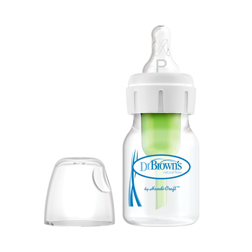 Biberon pentru bebelusi Prematuri Dr.Brown 60ml cu sistem ventilatie anticolici,Tetina speciala pentru prematuri,Materiale fara BPA,Compatibil masina de vase si sterilizator