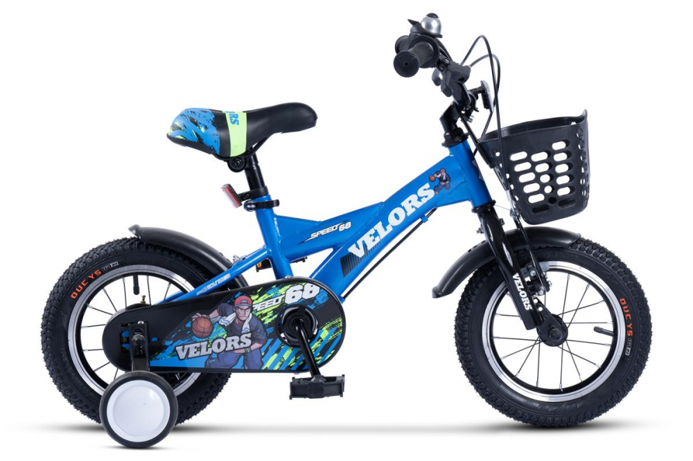 Bicicleta pentru copii Velors V1201A albastru, roti 12 inch, varsta 2-4 ani, inaltime utilizator 85-100 cm, greutate suportata 80 kg