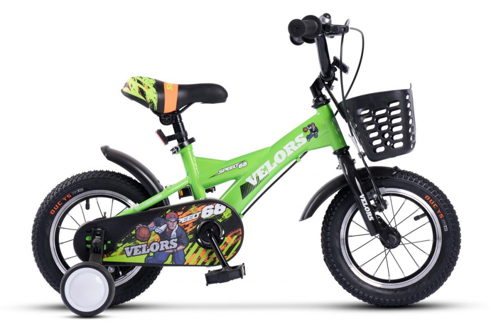 Bicicleta pentru copii Velors V1401A Verde, roti 14 inch, varsta 3-5 ani, inaltime utilizator 90-105 cm, greutate suportata 80 kg