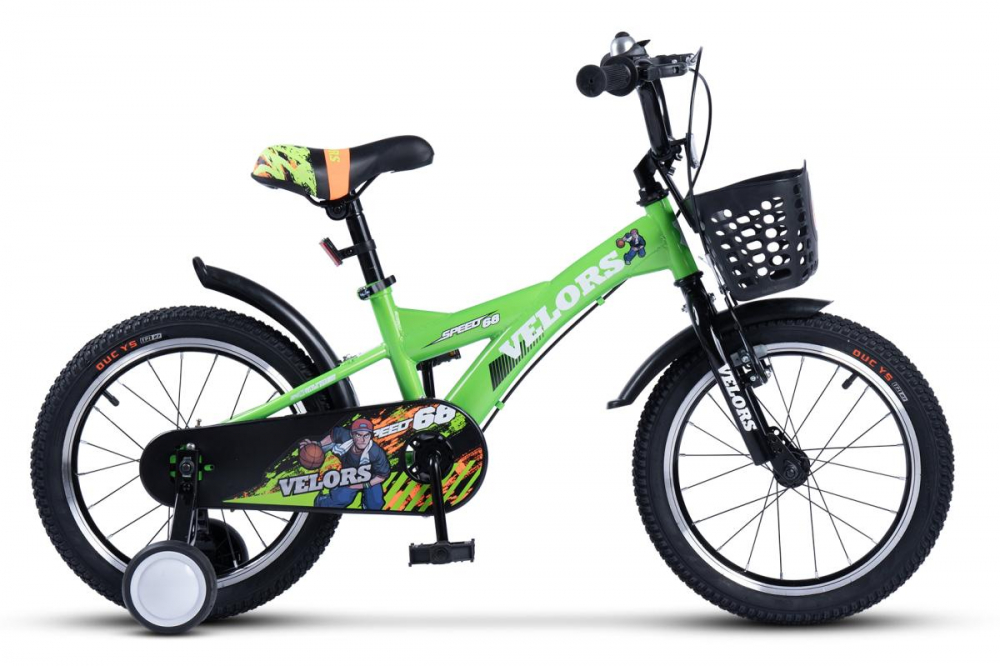 Bicicleta pentru copii Velors V1601A Verde , roti 16 inch, varsta 4-6 ani, 16 viteze, inaltime utilizator 100-115 cm , greutate suportata 60 kg