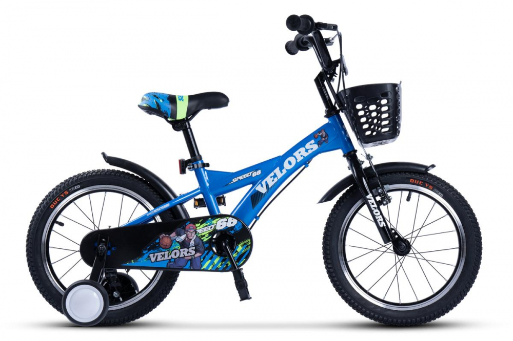 Bicicleta pentru copii Velors V1801A Albastru, roti 18 inch, varsta 5-7 ani, inaltime utilizator 110-125 cm, greutate suportata 80 kg