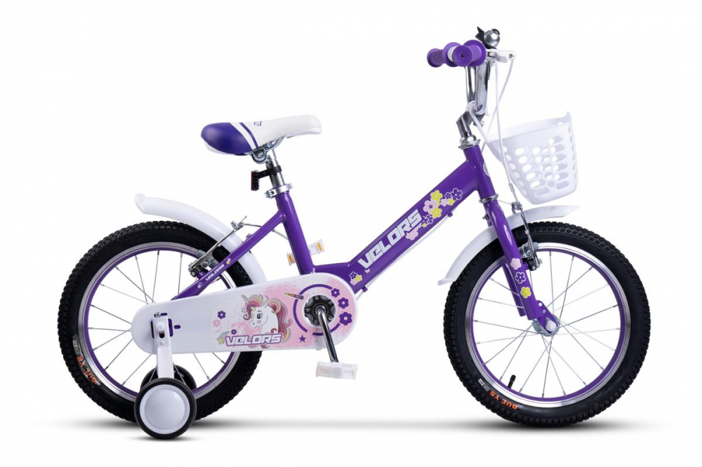 Bicicleta pentru copii Velors V1802A Mov, roti 18 inch, varsta 5-7 ani, inaltime utilizator 110-125 cm, greutate suportata 80 kg
