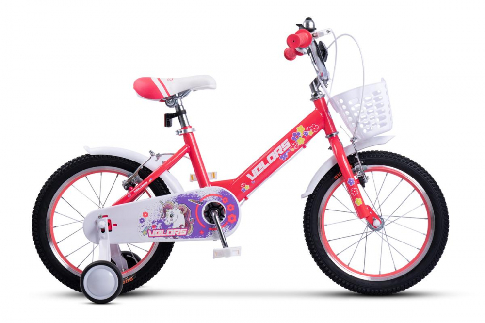 Bicicleta pentru copii Velors V1802A Roz, roti 18 inch, varsta 5-7 ani, inaltime utilizator 110-125 cm, greutate suportata 80 kg