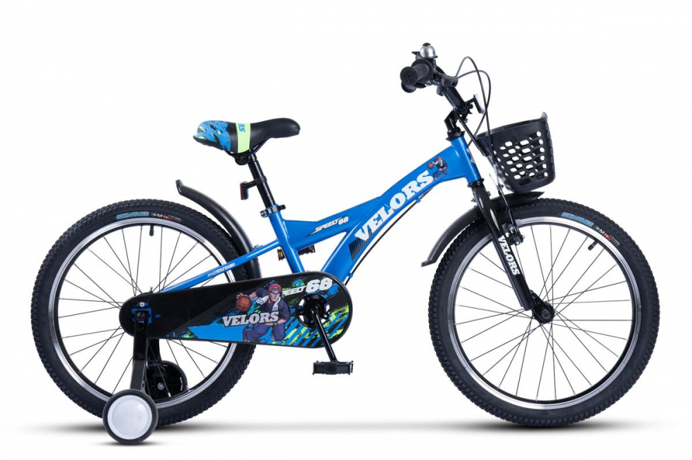 Bicicleta pentru copii Velors V2001A Albastru, roti 20 inch, varsta 7-10 ani, inaltime utilizator 120-135 cm, greutate suportata 80 kg