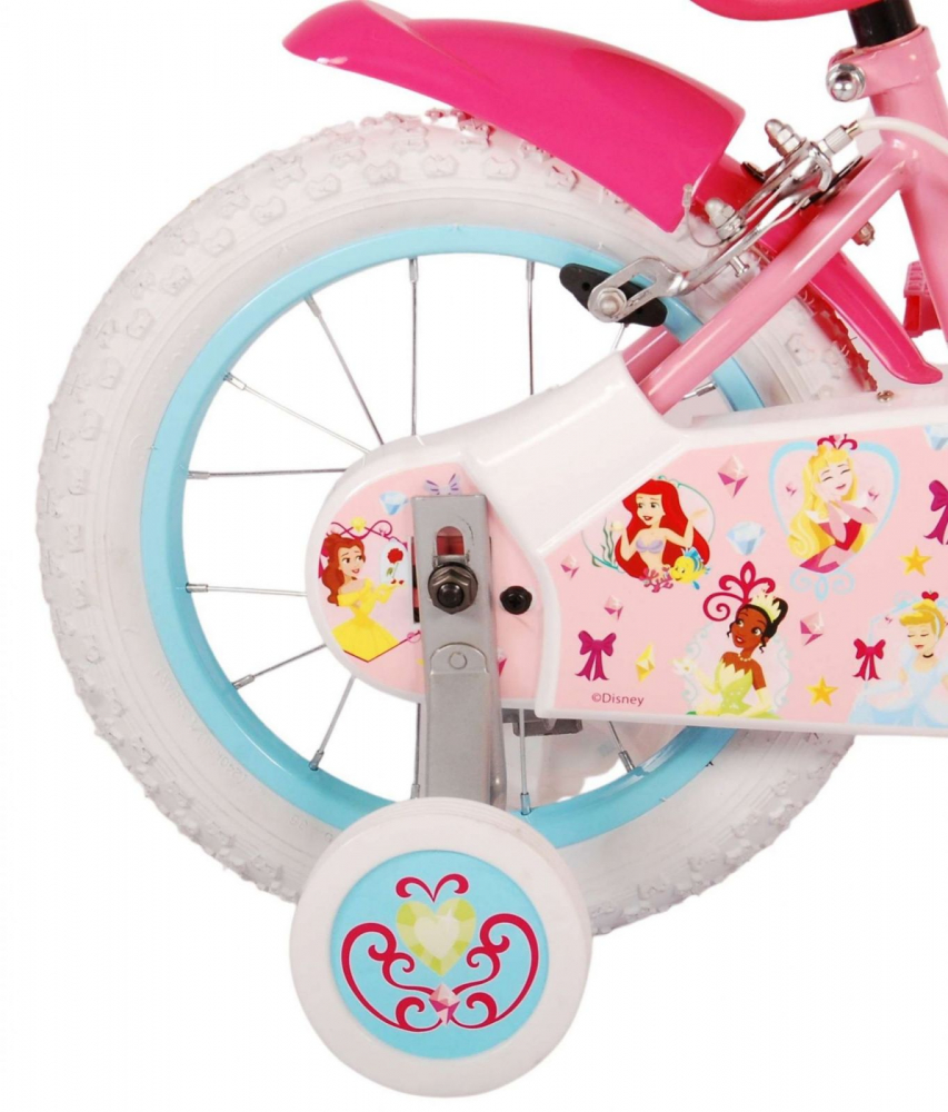 Bicicleta EL Disney Princess Pink ND 14 inch, roti gonflabile din cauciuc, roti ajutatoare, cosulet, scaun si ghidon ajustabile - 2