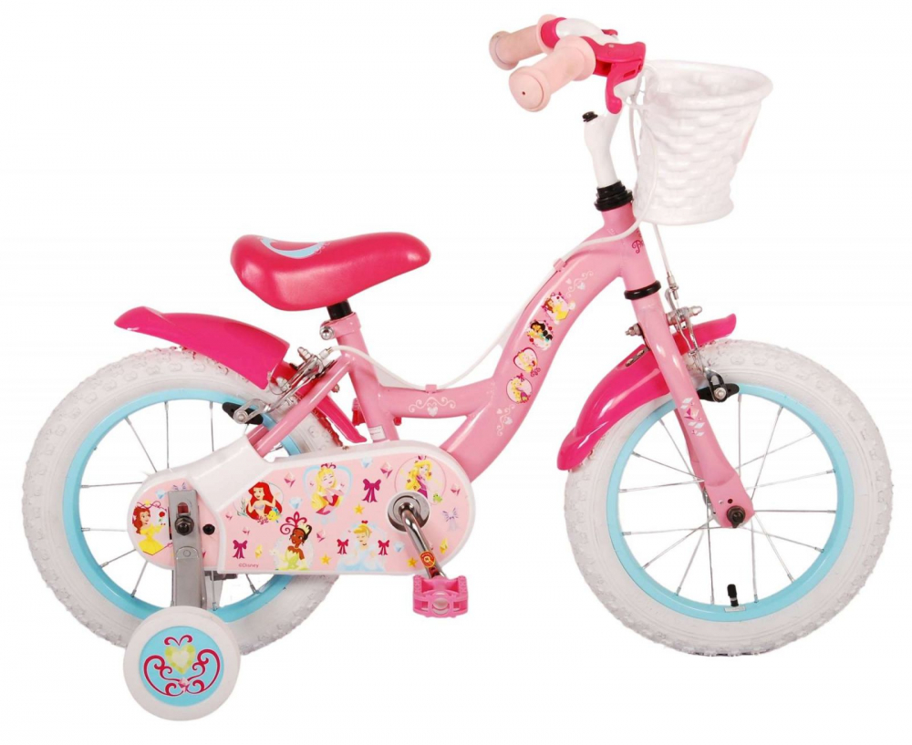 Bicicleta EL Disney Princess Pink ND 14 inch, roti gonflabile din cauciuc, roti ajutatoare, cosulet, scaun si ghidon ajustabile - 3