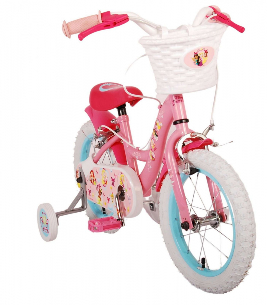 Bicicleta EL Disney Princess Pink ND 14 inch, roti gonflabile din cauciuc, roti ajutatoare, cosulet, scaun si ghidon ajustabile - 4