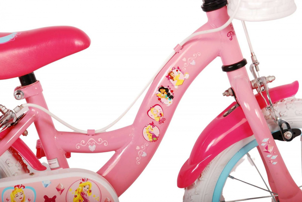 Bicicleta EL Disney Princess Pink ND 14 inch, roti gonflabile din cauciuc, roti ajutatoare, cosulet, scaun si ghidon ajustabile - 9