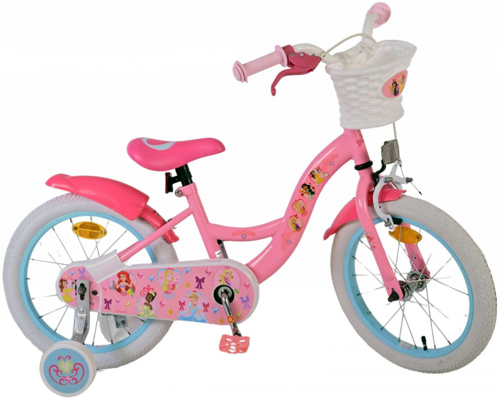Bicicleta EL Disney Princess 16 inch cu frana spate butuc, roti gonflabile din cauciuc, cosulet, roti ajutatoare, scaun si ghidon ajustabile - 9
