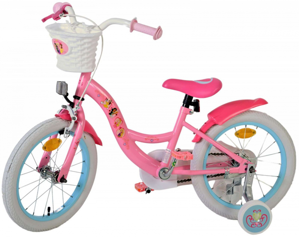 Bicicleta EL Disney Princess 16 inch cu frana spate butuc, roti gonflabile din cauciuc, cosulet, roti ajutatoare, scaun si ghidon ajustabile - 4