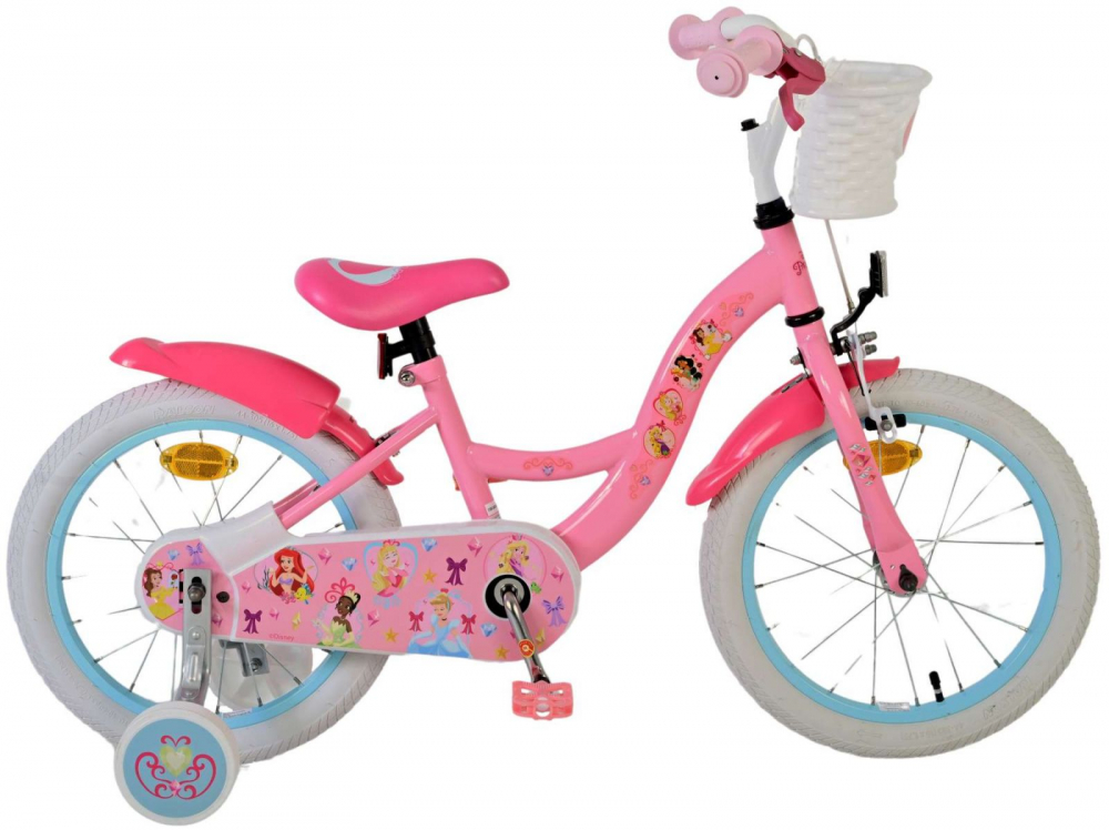 Bicicleta EL Disney Princess 16 inch cu frana spate butuc, roti gonflabile din cauciuc, cosulet, roti ajutatoare, scaun si ghidon ajustabile - 6