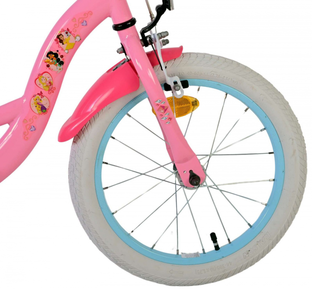 Bicicleta EL Disney Princess 16 inch cu frana spate butuc, roti gonflabile din cauciuc, cosulet, roti ajutatoare, scaun si ghidon ajustabile - 8