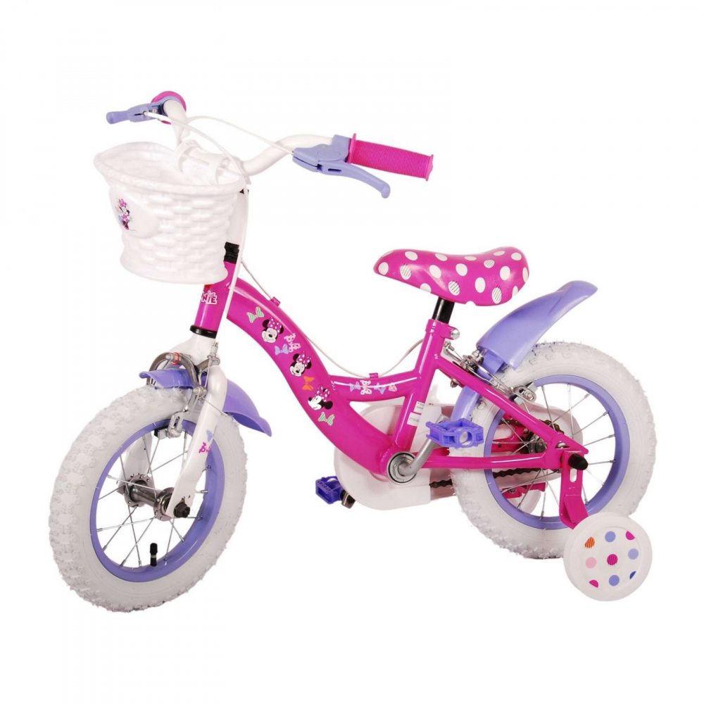 Bicicleta EL Minnie Mouse Cutest 12 inch, roti din cauciuc gonflabile, roti ajutatoare, scaun si ghidon ajustabile - 2