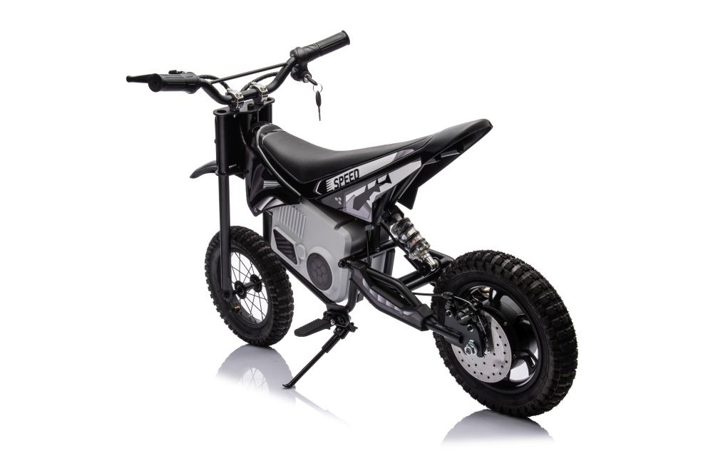 Motocicleta electrica pentru copii A9901 Black, cu suspensii, roti pneumatice, motor de 350W, baterie de 2x18V9Ah, viteza 8-15 kmh, franare automata la eliberarea pedalei de acceleratie, dimensiune 116 x 53 x 75 cm - 3