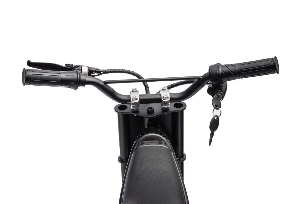Motocicleta electrica pentru copii A9901 Black, cu suspensii, roti pneumatice, motor de 350W, baterie de 2x18V9Ah, viteza 8-15 kmh, franare automata la eliberarea pedalei de acceleratie, dimensiune 116 x 53 x 75 cm - 4