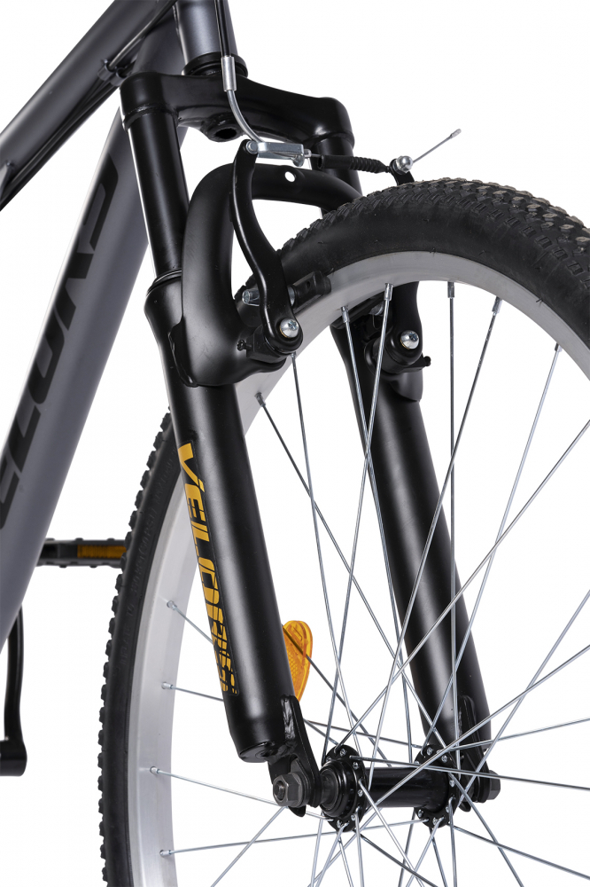 Bicicleta MTB-FS Velors Thunder V26205B GriGalben, roti 26 inch, schimbator spate Sunrun 7 viteze, manete schimbator Rotative 21 viteze, cadru full-suspension otel, frane V-Brake - 4