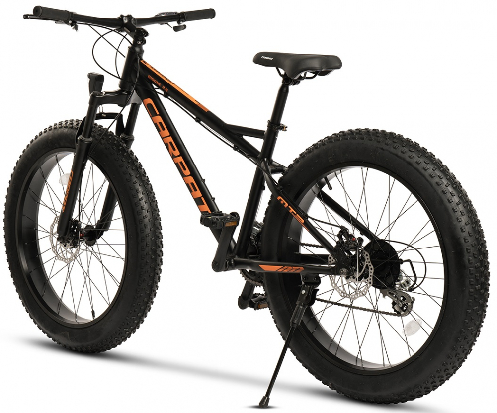 Bicicleta MTB-Fat Bike CARPAT Bigone C26278H, schimbator spate Shimano Altus, 16 viteze, roti 26 inch, frane Mecanice Disc, NegruPortocaliu - 1
