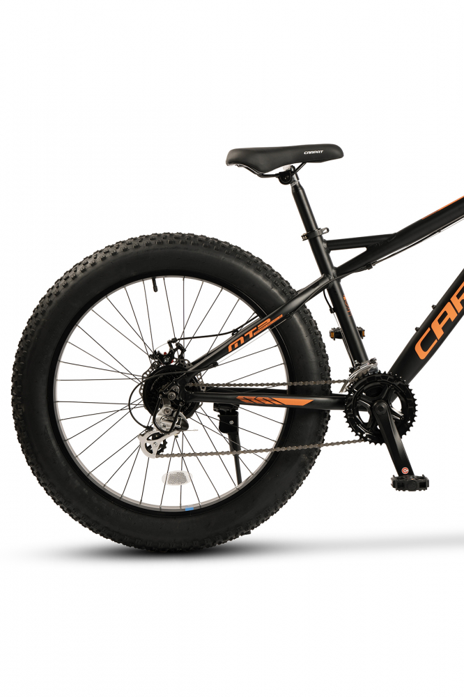 Bicicleta MTB-Fat Bike CARPAT Bigone C26278H, schimbator spate Shimano Altus, 16 viteze, roti 26 inch, frane Mecanice Disc, NegruPortocaliu - 2