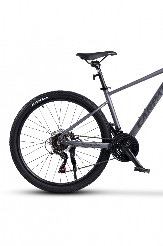 Bicicleta MTB-HT Carpat Pro Teen C26472A GriNegru, roti 26 inch, cadru aluminiu, 21 viteze, echipare Shimano, frane disc mecanice, cabluri integrate - 2