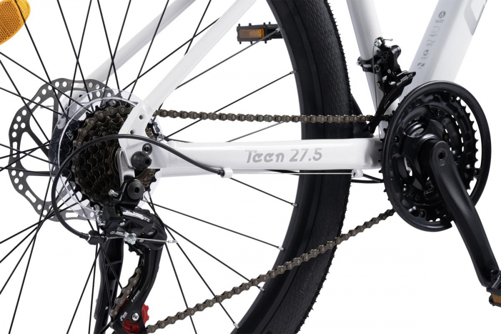 Bicicleta MTB-HT Carpat Pro Teen C27472A Albgri, roti 27,5 inch, cadru aluminiu, 21 viteze, echipare Shimano, frane disc mecanice, cabluri integrate - 4