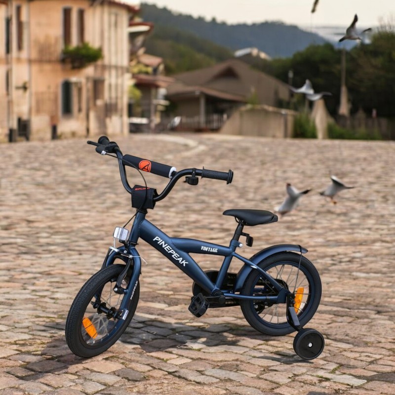 Bicicleta pentru copii Procart Albastru 14 inch, v-brake, roti ajutatoare, manere cauciucate, jante aluminiu, cadru otel, varsta 3-5 ani - 4
