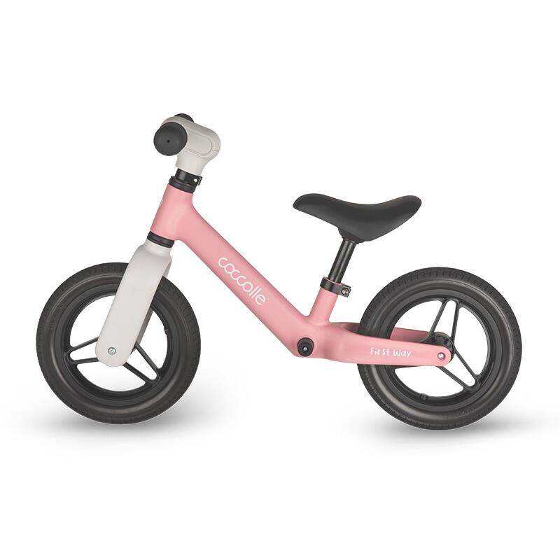 Bicicleta fara pedale Coccolle First Way Blush Pink 2-6 ani, Roti 10 inch din PU, Ghidon reglabil, Greutate admisa 30 kg, Sa Reglabila