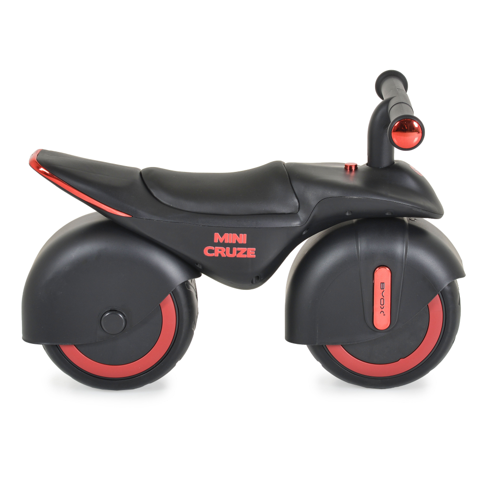Bicicleta fara pedale Ride On Byox Mini Cruze Black cu muzica, Roti EVA late si stabile cu rulment, Sezut ergonomic din piele, Design compact, Manere ergonomice, Recomandata de la 18 luni, Greutate admisa 30 kg - 1