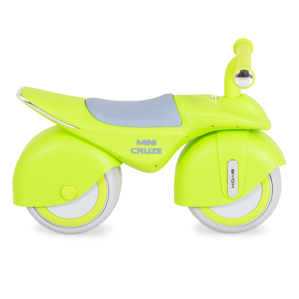 Bicicleta fara pedale Ride On Byox Mini Cruze Green cu muzica, Roti EVA late si stabile cu rulment, Sezut ergonomic din piele, Design compact, Manere ergonomice, Recomandata de la 18 luni, Greutate admisa 30 kg - 3