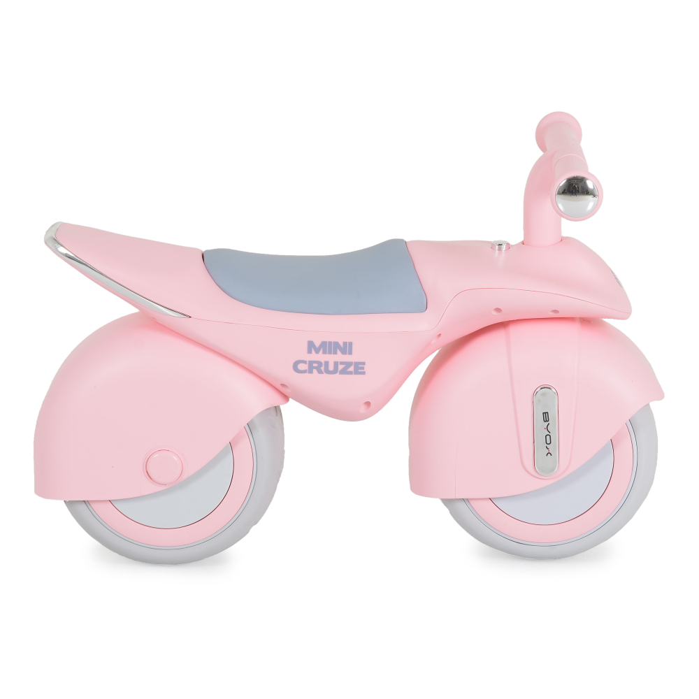 Bicicleta fara pedale Ride On Byox Mini Cruze Pink cu muzica, Roti EVA late si stabile cu rulment, Sezut ergonomic din piele, Design compact, Manere ergonomice, Recomandata de la 18 luni, Greutate admisa 30 kg - 3