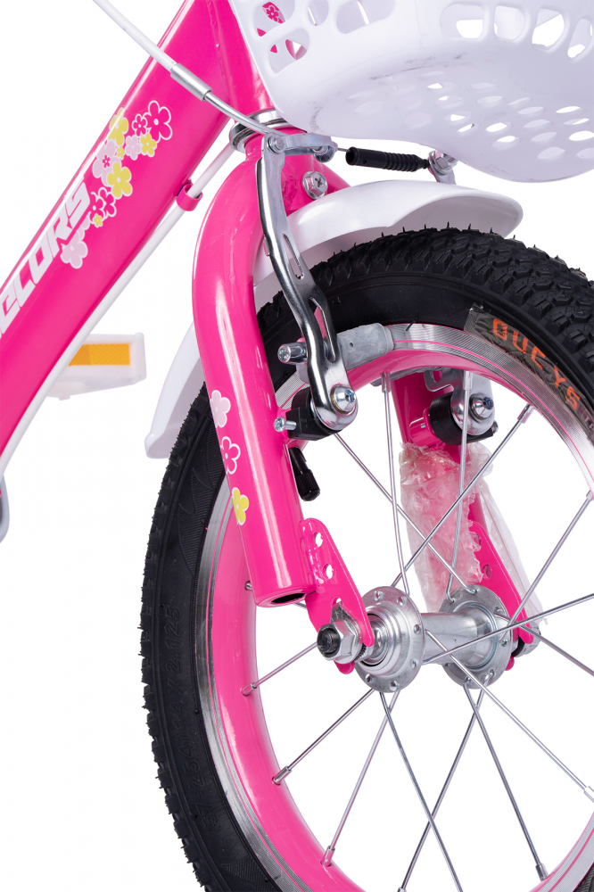 Bicicleta pentru copii 2-4 ani Velors V1202A Fucsia, Roti 12 Inch, Frane fataspate V-Brake, Roti ajutatoare - 2