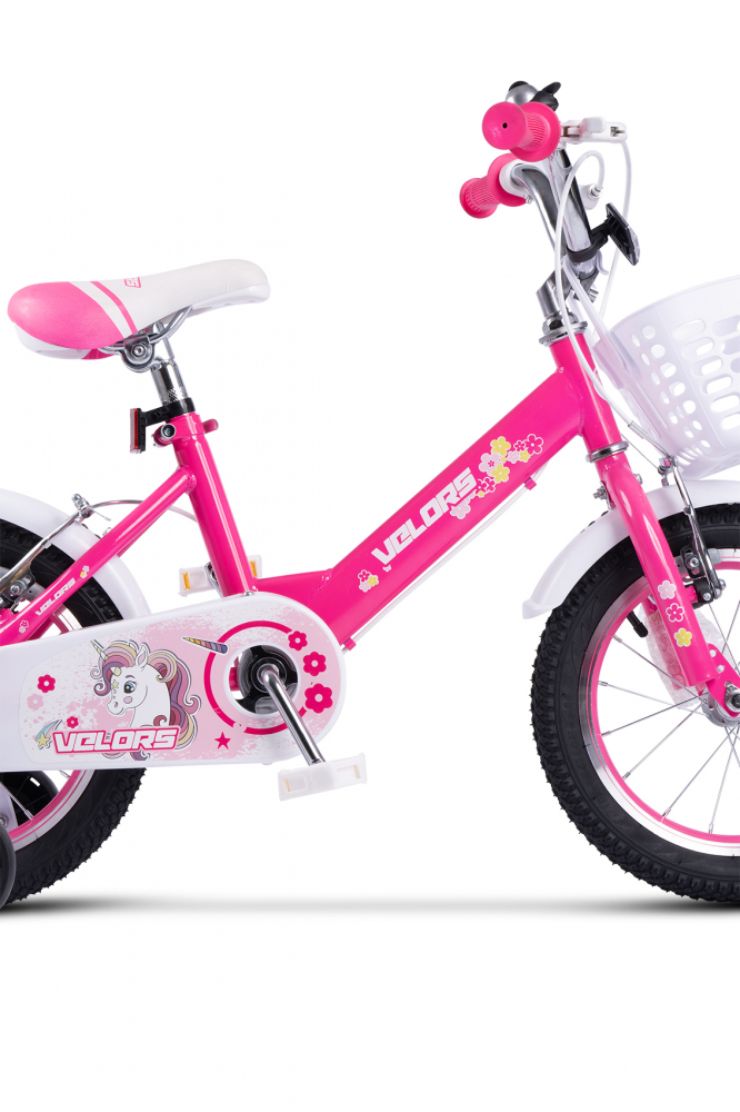 Bicicleta pentru copii 2-4 ani Velors V1202A Fucsia, Roti 12 Inch, Frane fataspate V-Brake, Roti ajutatoare - 5