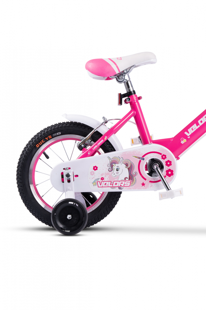 Bicicleta pentru copii 2-4 ani Velors V1202A Fucsia, Roti 12 Inch, Frane fataspate V-Brake, Roti ajutatoare - 6