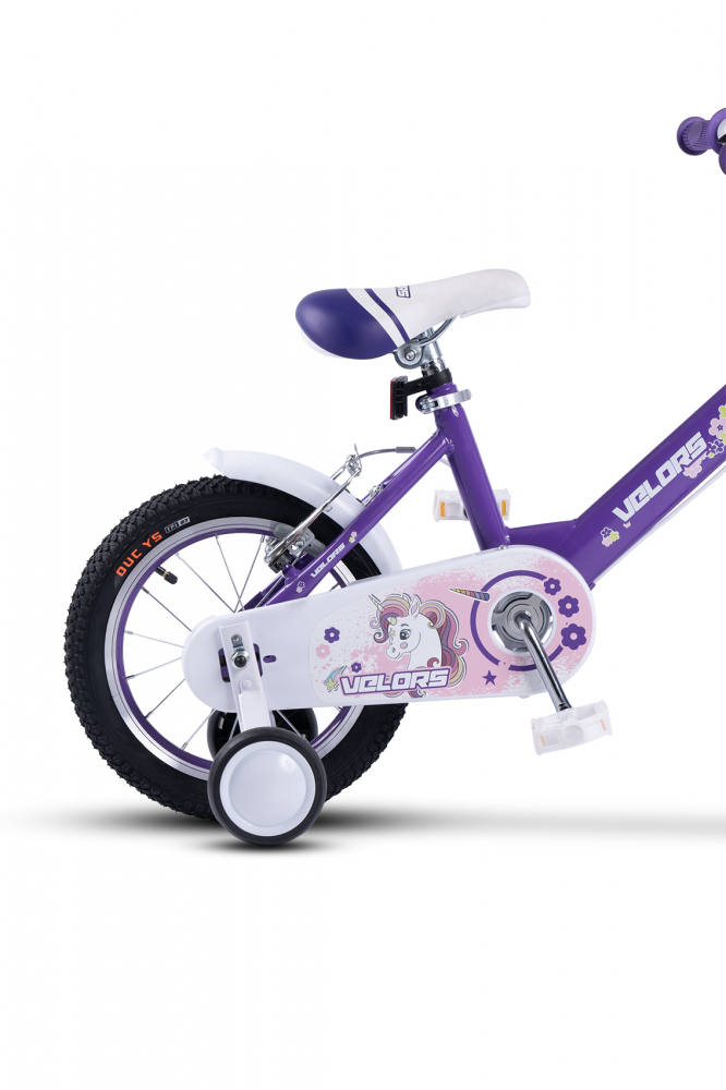 Bicicleta pentru copii 2-4 ani Velors V1202A Mov, Roti 12 Inch, Frane fataspate V-Brake, Roti ajutatoare - 5