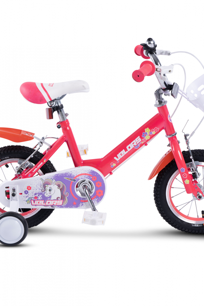 Bicicleta pentru copii 2-4 ani Velors V1202A Roz, Roti 12 Inch, Frane fataspate V-Brake, Roti ajutatoare - 4