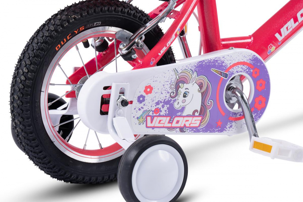 Bicicleta pentru copii 2-4 ani Velors V1202A Roz, Roti 12 Inch, Frane fataspate V-Brake, Roti ajutatoare - 5
