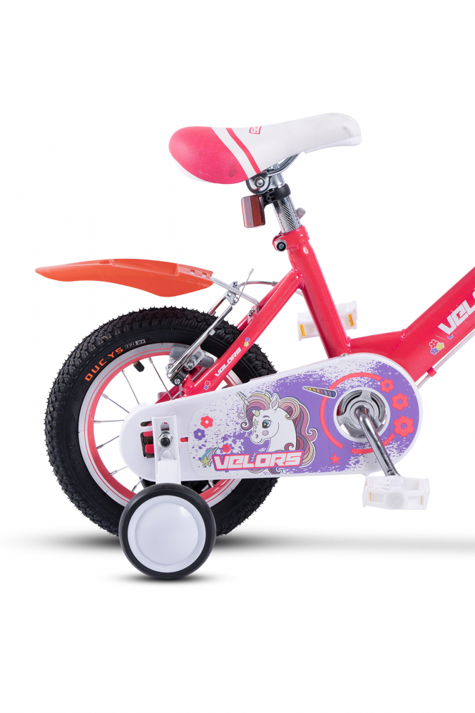 Bicicleta pentru copii 2-4 ani Velors V1202A Roz, Roti 12 Inch, Frane fataspate V-Brake, Roti ajutatoare - 6