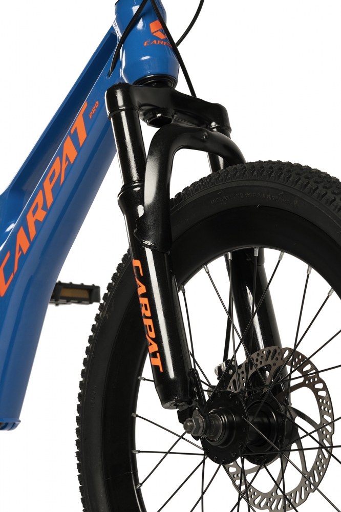 Bicicleta pentru copii MTB-FS Carpat C20344A AlbastruPortocaliu, roti 20 inch, Mountain Bike Full Suspension, Schimbator spate Shimano Tourney Sis 7 viteze, Schimbator fata Rotativ, Frana Disc fataspate, Cadru aluminiu - 1