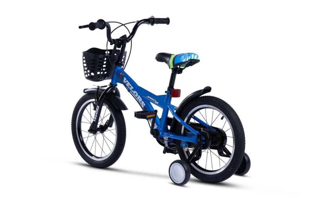 Bicicleta pentru copii Velors V1601A Albastru, roti 16 inch, varsta 4-6 ani, 16 viteze, inaltime utilizator 100-115 cm , greutate suportata 60 kg - 1