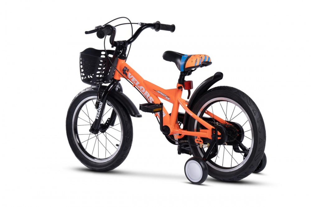 Bicicleta pentru copii Velors V1601A Portocaliu, roti 16 inch, 4-6 ani, 16 viteze, inaltime utilizator  100-115 cm , greutate suportata 60 kg - 1