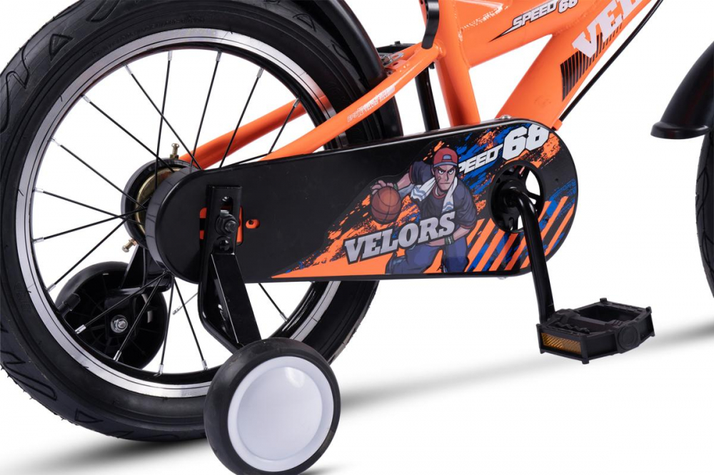 Bicicleta pentru copii Velors V1601A Portocaliu, roti 16 inch, 4-6 ani, 16 viteze, inaltime utilizator  100-115 cm , greutate suportata 60 kg - 4